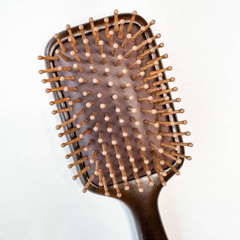 Sandalwood Luxury Hair Brush – Natural Bamboo Bristles | Paddle Brush