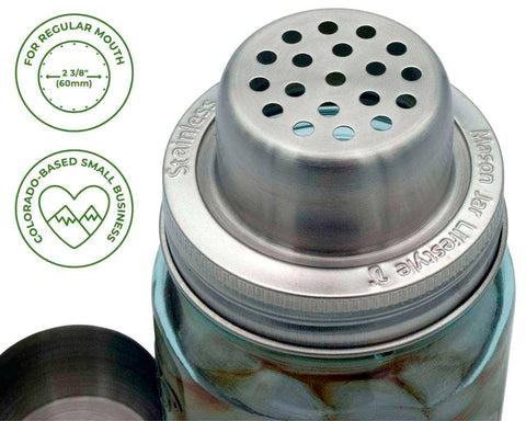 Mason Jar Cocktail Shaker Lid