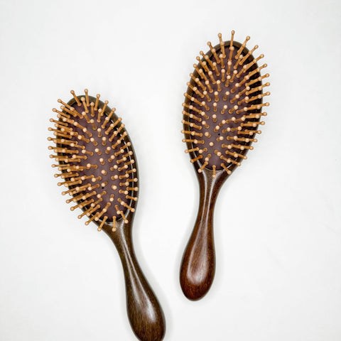 Sandalwood Luxury Hair Brush – Natural Bamboo Bristles | Paddle Brush