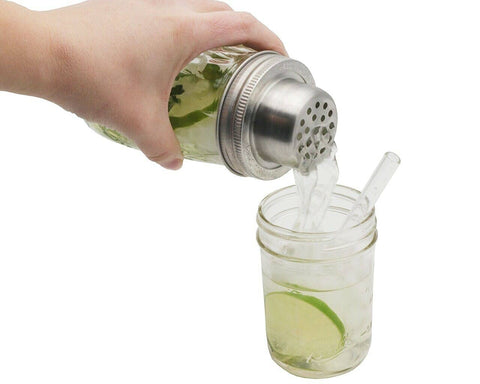 Mason Jar Cocktail Shaker Lid