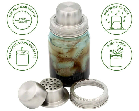 Mason Jar Cocktail Shaker Lid