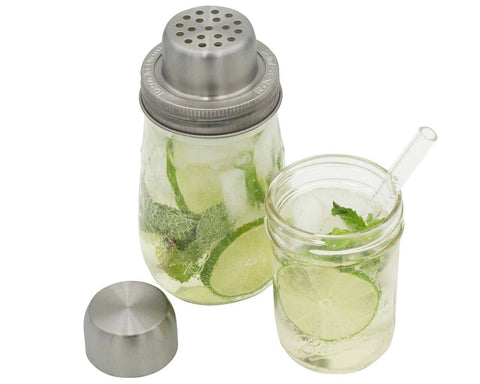 Mason Jar Cocktail Shaker Lid