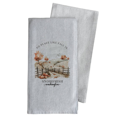Custom Fall Location Tea Towel