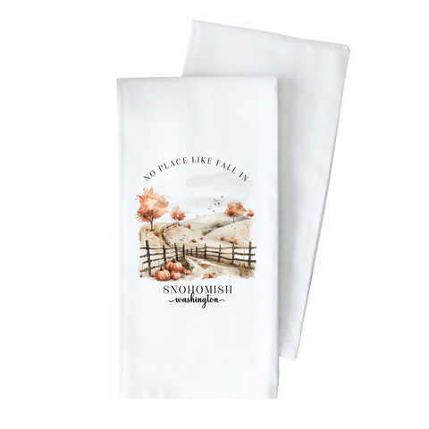 Custom Fall Location Tea Towel