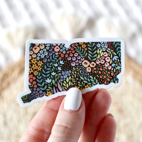 Connecticut State Floral Sticker 2.5x2.75in