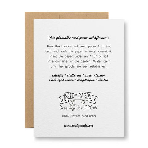 Plantable Seed Paper Greeting Card |Thank you