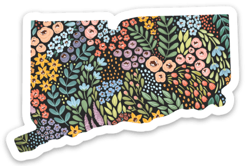 Connecticut State Floral Sticker 2.5x2.75in
