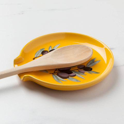 100% Stoneware Olive Sprig Spoon Rest