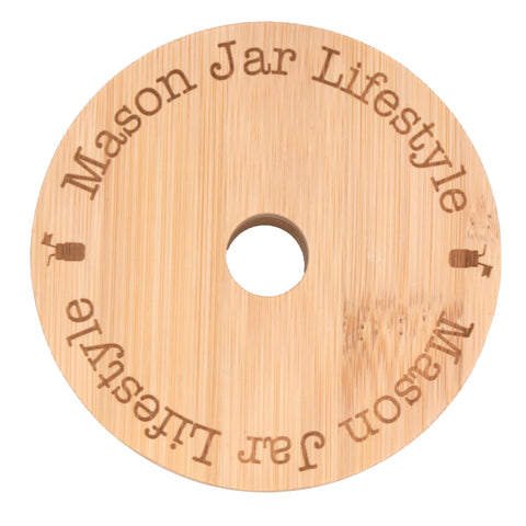 Bamboo Straw Hole Tumbler Lid for Mason Jars