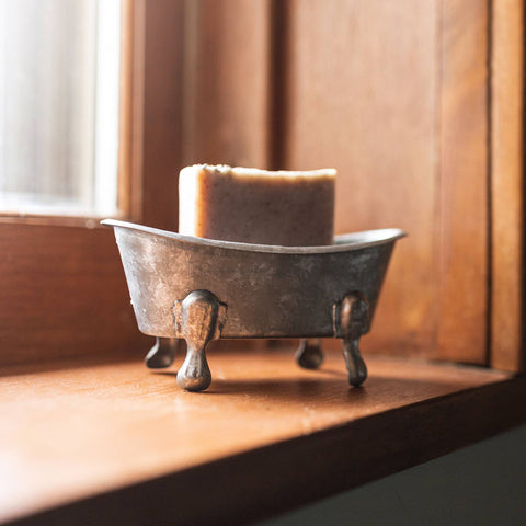 Clawfoot Silver Bathtub Mini Planter Metal Soap Dish