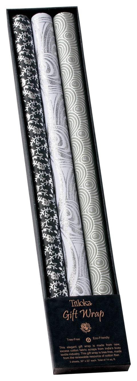 Black & Silver Tree-free Gift Wrap