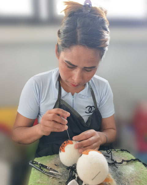 Fair Trade Eco Wool Dryer Balls-Mushrooms | Single Ball