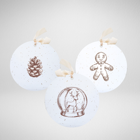 Plantable Seed Gift Tags / Ornaments Set of 3: Winter Woodsy