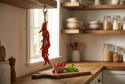 Faux Chili Pepper Braid Hanging Décor