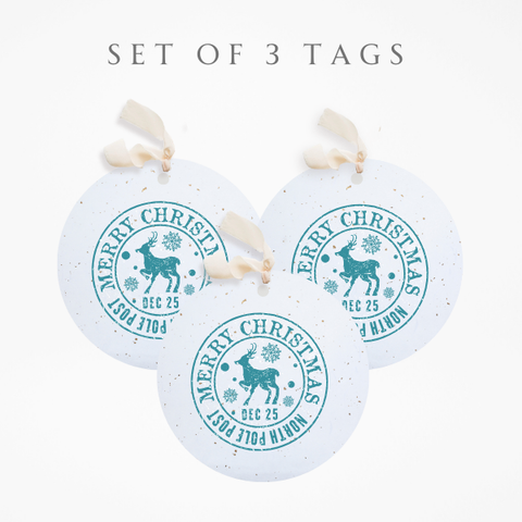 Plantable Seed Gift Tags / Ornaments, Set 3: North Pole Post