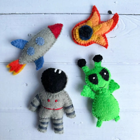 Felt Space Friends Set | Comet, Space Ship, Alien, Astronaut