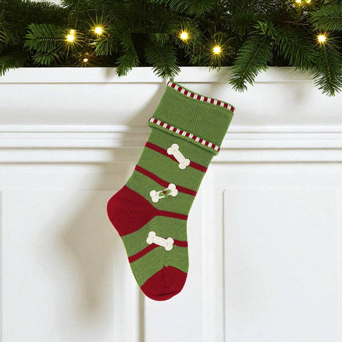 Dog Bone Stocking - Green