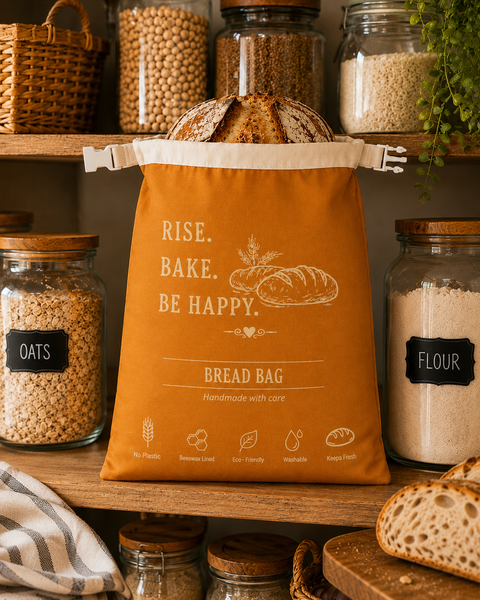 Beeswax-Lined Bread Bag | Rise. Bake. Be Happy