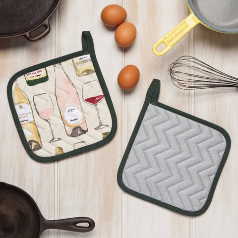 Chef Potholder | Wine Glasses & Bottles
