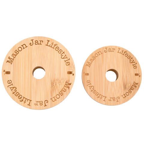Bamboo Straw Hole Tumbler Lid for Mason Jars