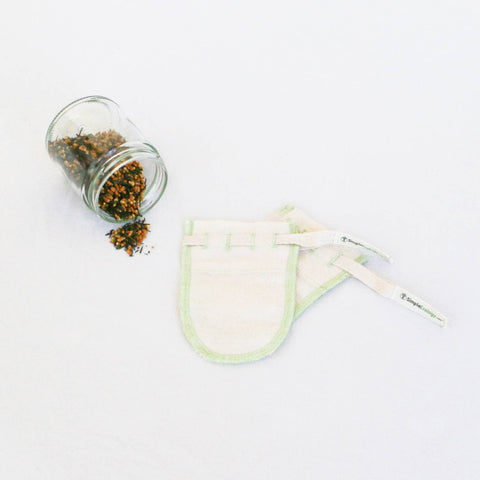 Microplastic - Free Organic Cotton Tea Straining Bags l Set of 2