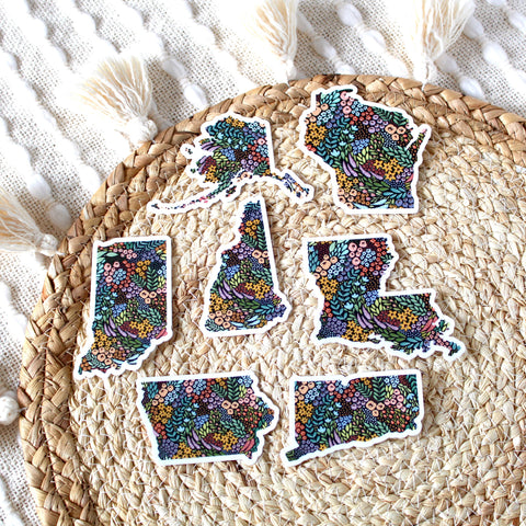 Connecticut State Floral Sticker 2.5x2.75in