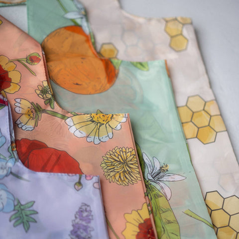 Holiday Reusable Tote Bag Orange Pollinator