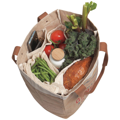 Farmers Market Large Burlap Market Tote