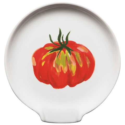 Oversized Stoneware Ceramic Spoon Rest | Heirloom Tomato