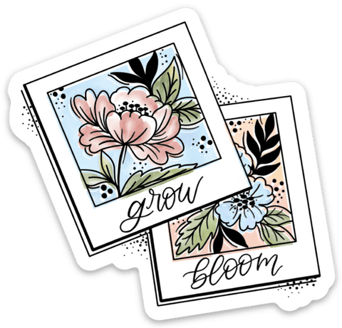 Grow and Bloom Polaroids Sticker for Laptop & Water Bottles | 3.5x2.5in
