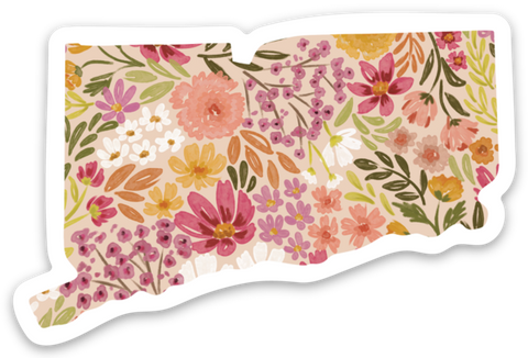 Connecticut State Floral Sticker 2.5x2.75in