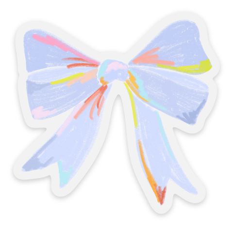 Reusable Waterproof Sticker | Clear Periwinkle Bow