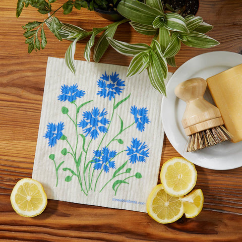 Cornflowers Swedish Dishcloth