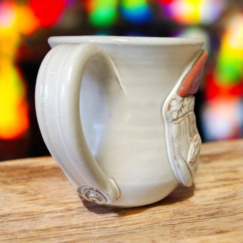 Hand Thrown & Hand Painted Santa Moon Mug