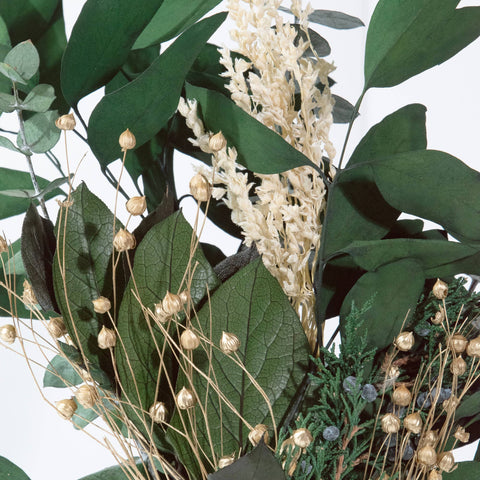 Hand Gathered Holiday Farmhouse 16"  Dried Floral Bouquet | Winter Grains