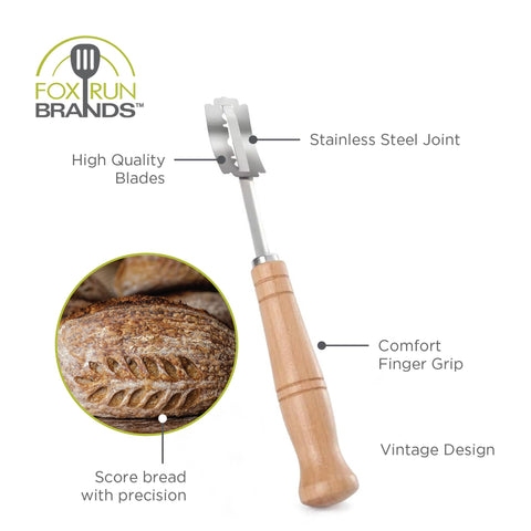 Stainless Steel Bread Lame With Wooden Handle | 15 Blades included