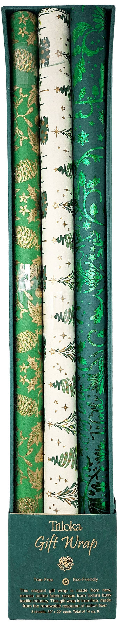 Tree-free Gift Wrap | Green-Gold
