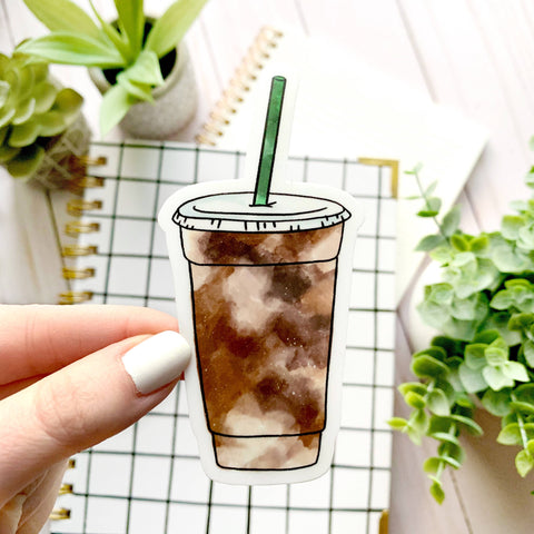 Iced Coffee Sticker | 4x2in.