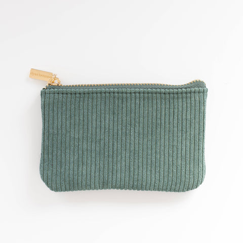 Jade Corduroy Coin Pouch