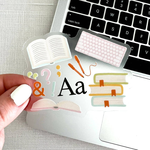 Clear English Teacher Sticker 3x3 in.