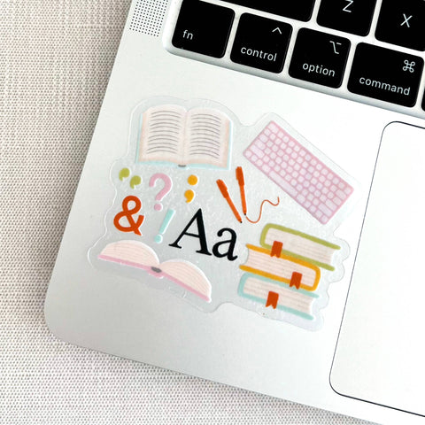 Clear English Teacher Sticker 3x3 in.