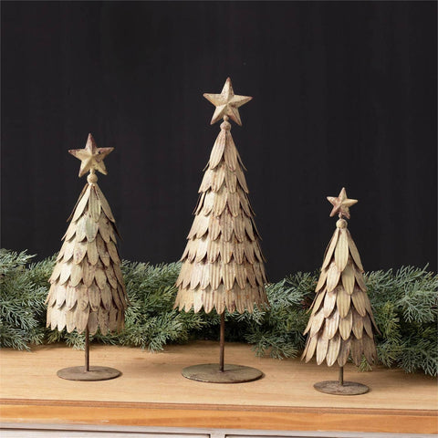 Vintage Inspired Green Metal Christmas Trees | 3 sizes