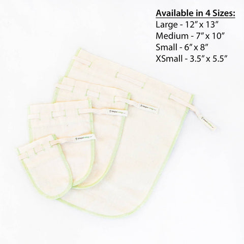 Microplastic - Free Organic Cotton Tea Straining Bags l Set of 2