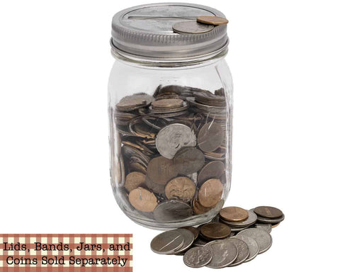 Coin Slot Bank Galvanized Metal Lid Insert for Mason Jars | Single Top