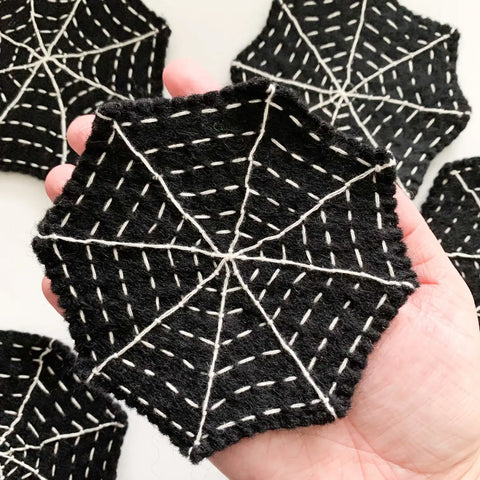 Black & White Felt Spider Web