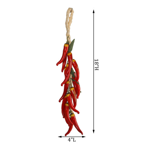 Faux Chili Pepper Braid Hanging Décor