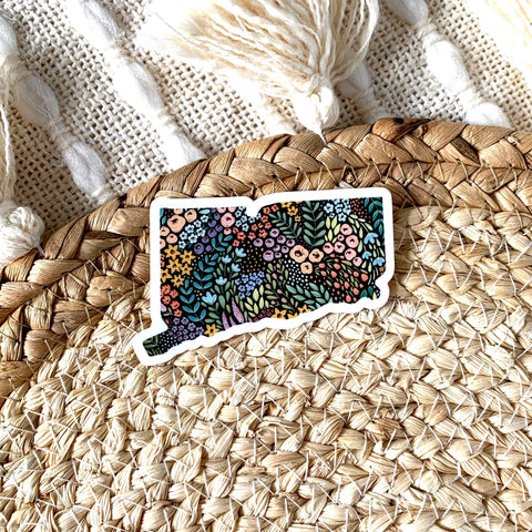 Connecticut State Floral Sticker 2.5x2.75in