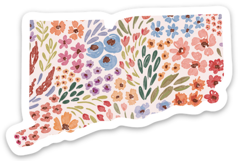 Connecticut State Floral Sticker 2.5x2.75in