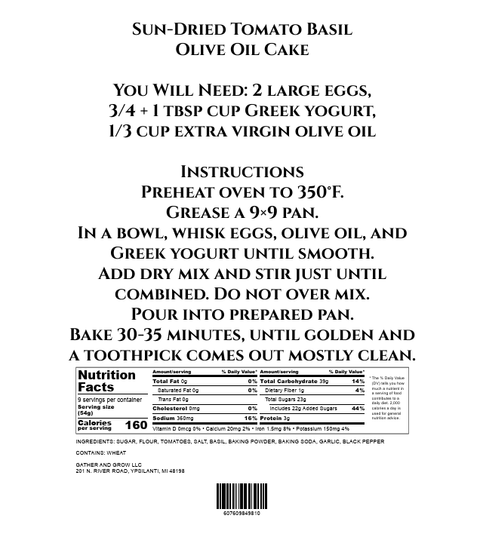 Sun-Dried Tomato Basil Olive Oil Cake Mix