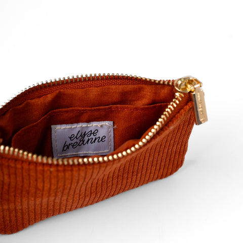 Terracotta Corduroy Coin Pouch